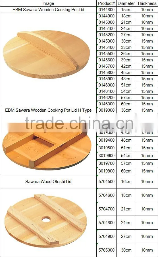 Made in Japan Wooden Lid for Japanese Cooking Pot Ryori Nabe for Yukihira Nabe