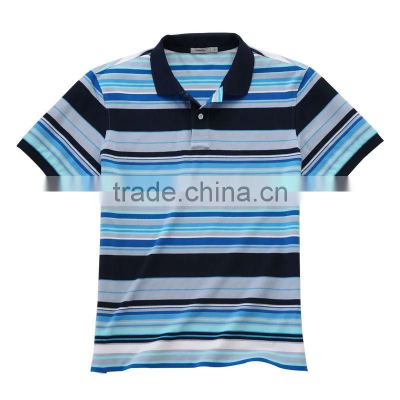 Custom made 100% cotton Striped POLO shirts for men