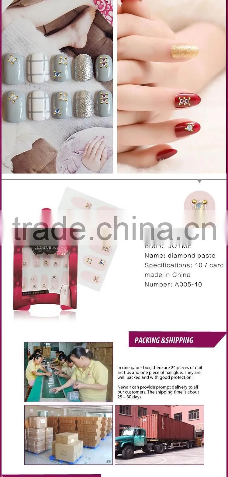 New Air 3D Nail Art Stickers Gold Stones sticker Mix Design