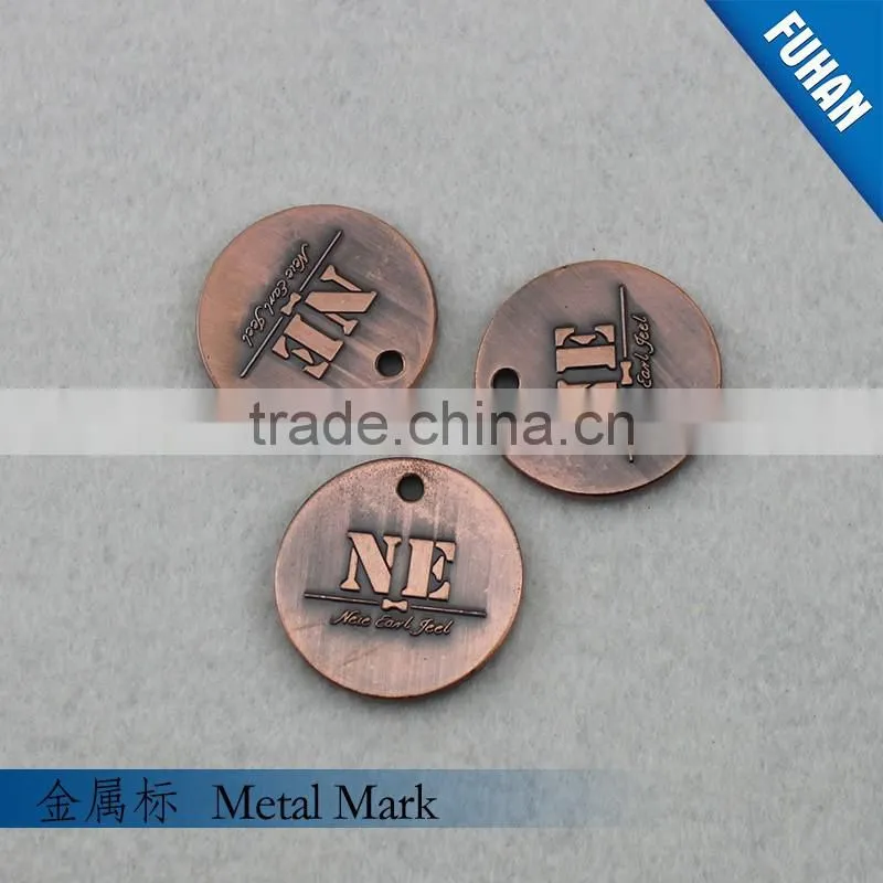 China Supplier Metal Label For Bags, Brand Logo Custom Metal Label