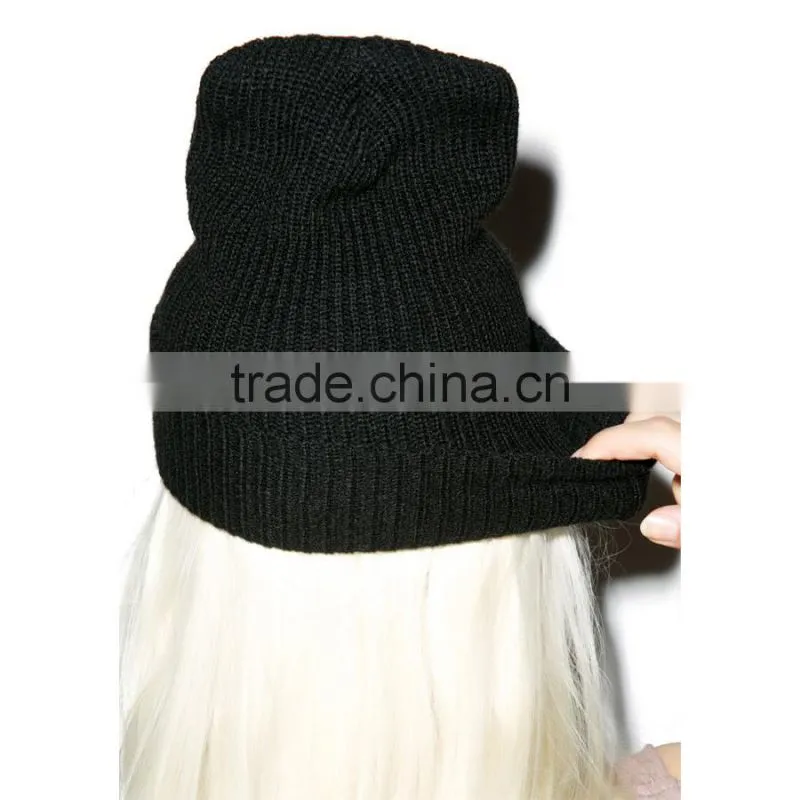 Custom 100% acrylic knit beanie hat , knit beanie