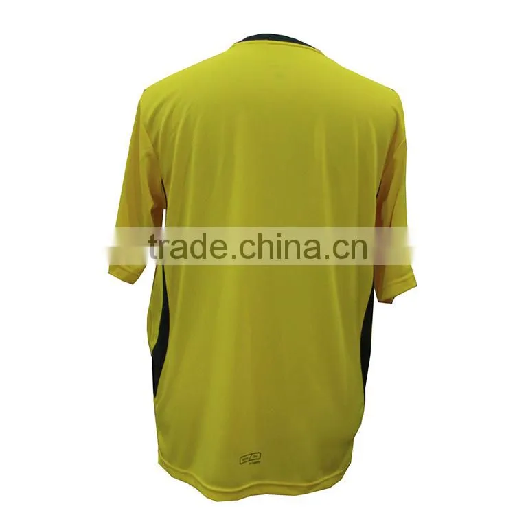 top quality polyester fabric black and yellow jersey