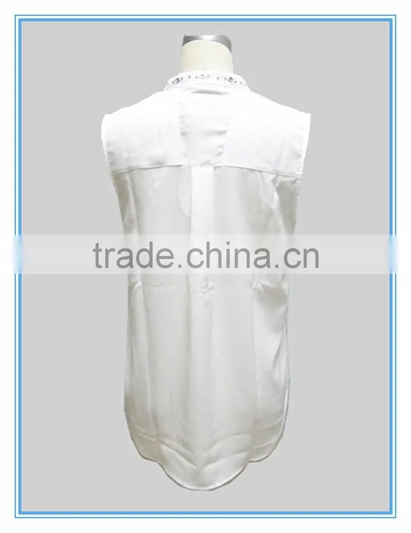Women Beads Wholesale Plain White Tank Top