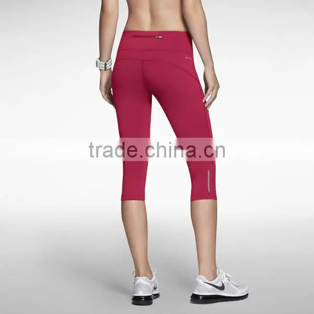 2014 ultra-stretchy nylon blend Womens Running Capris