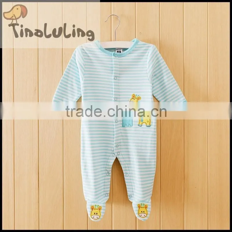 Wholesale baby boys griaffe cheap footed pajamas baby fleece pajamas sleeper