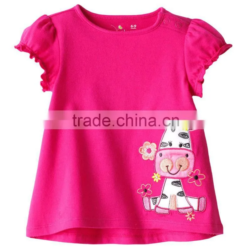 fashion girls sleeveless cartoon t-shirts children's blue with little girls princess tops
