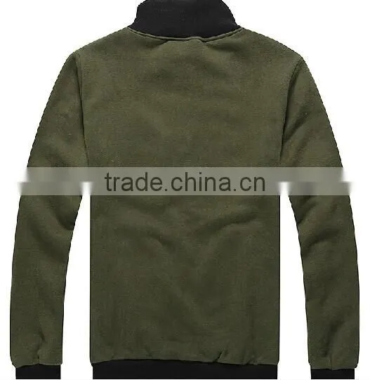 Winter Autumn New Arrival Fleece Pure Cotton Long Sleeve Jacket With Rib Collar & Cuff & Bottom Hoodie Without Hood
