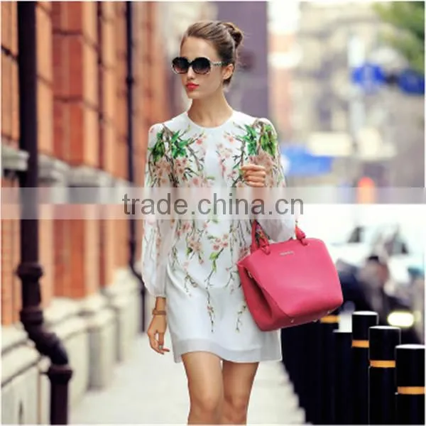 European latest fashion style sleeveless women custom print dress made for 2015 summer