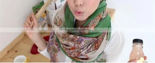 Korean style new product hot sale fashion super big Paris yarn women print silk hijab scarf