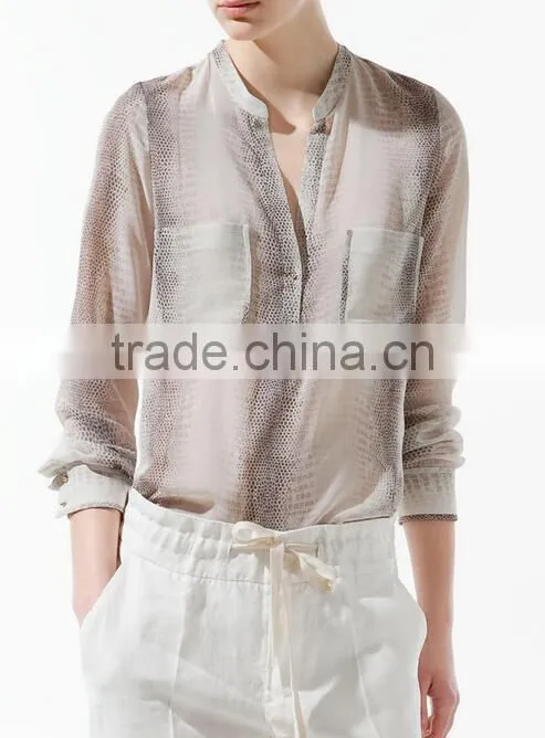 Runwaylover 109 Europe Style 2017 Ladies Fashion Chiffon Transparent Blouse