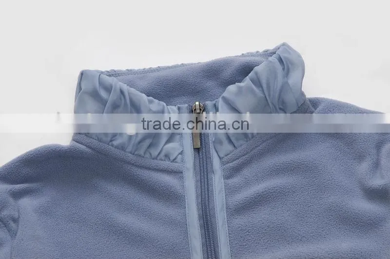 Ladies fashion Polar micro fleece Jacket with wrinkle effect