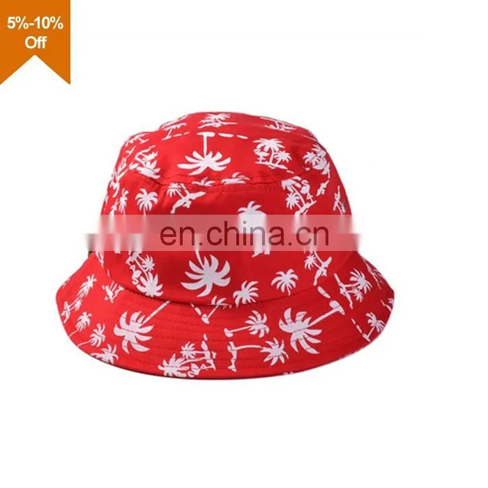 Colorful kids plain bucket hats with drawstring