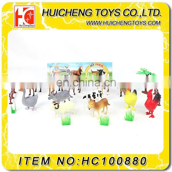 Vivid 12pcs non-taxic PVC plastic 1.5 inch 3D fame animal set small promotion gift toys EN71