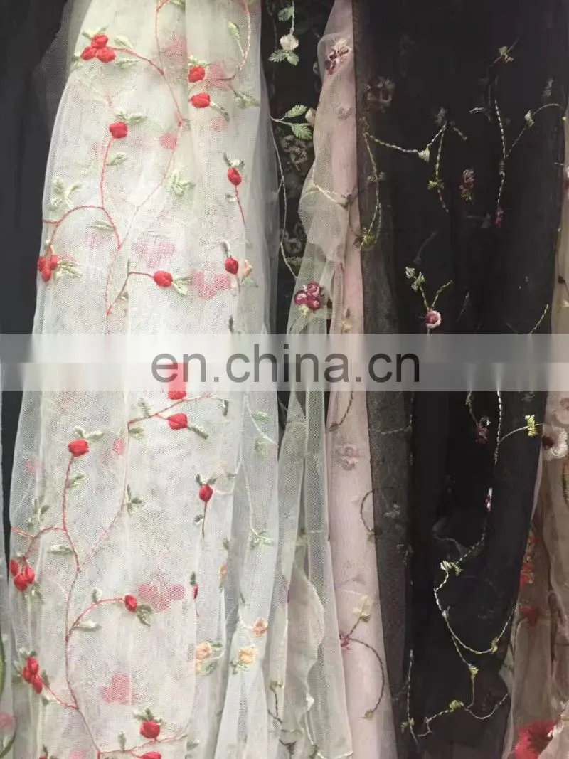 Wholesale high quality colorful beautiful polyester lace fabric for dress