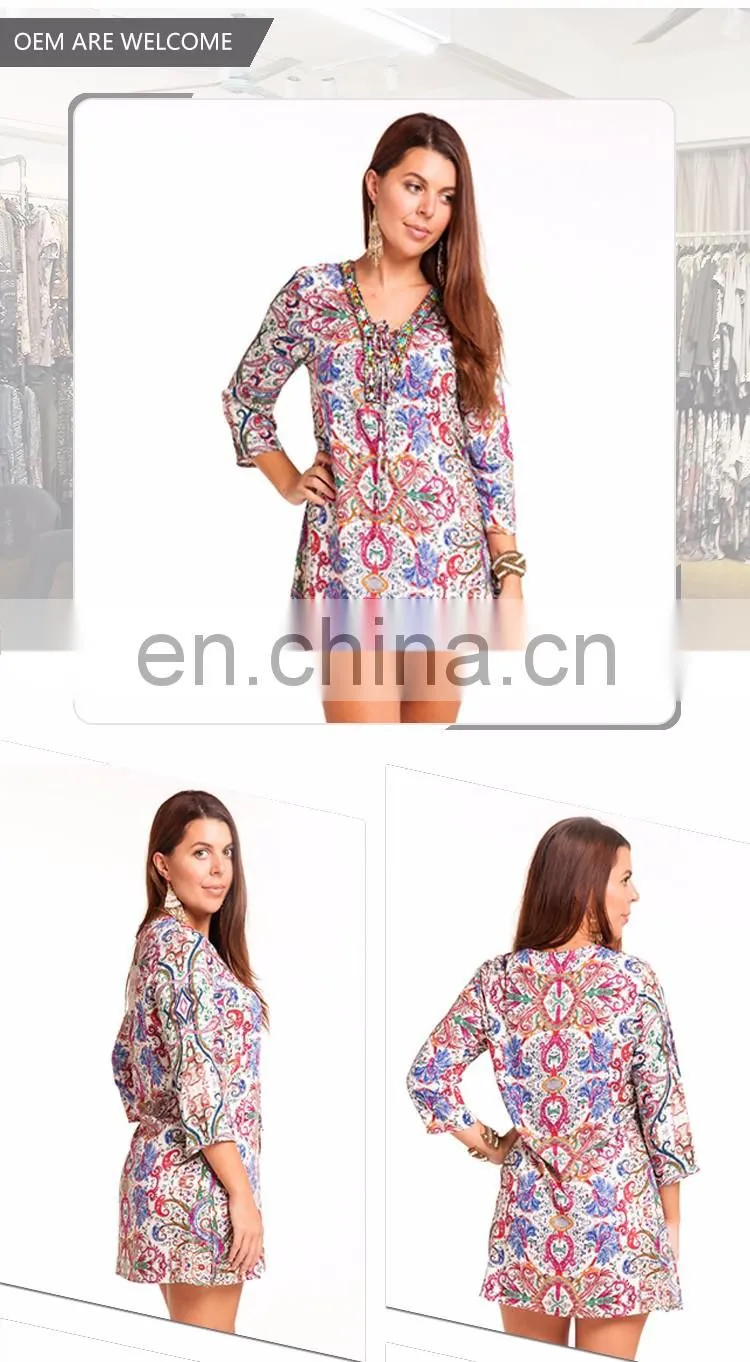 Premium Fashion Style Rayon Short Fat Women Ethnic Loose Dress