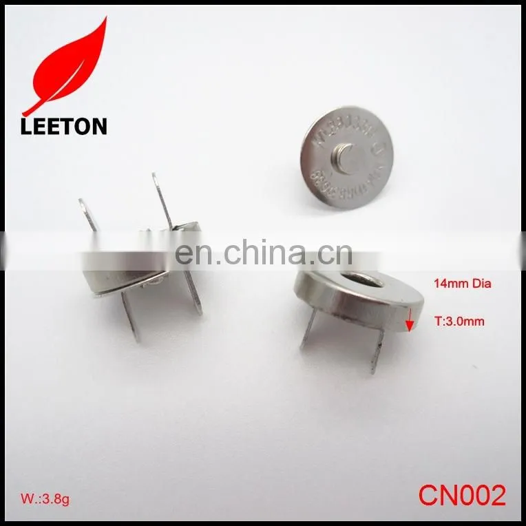 Factory supply 14mm magnetic snap fastener for bag