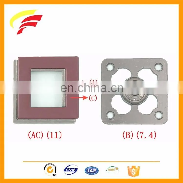 35mm zinc alloy bicolor two squares combined snap button for jacket
