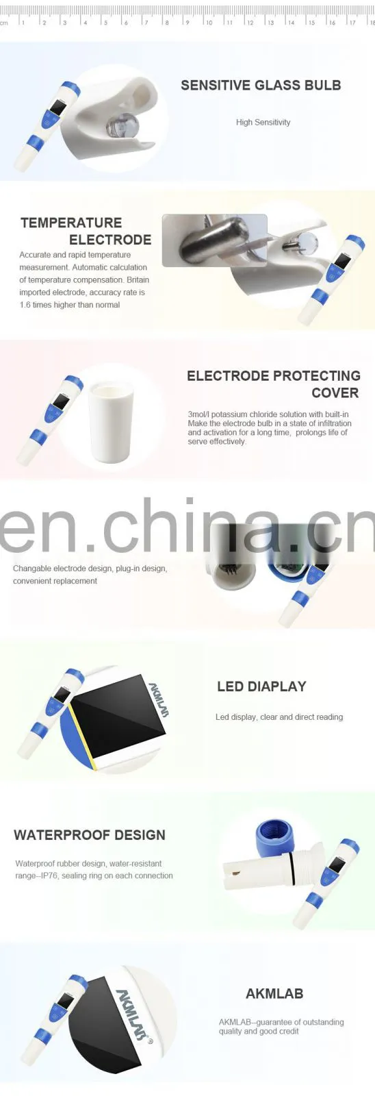AKMLAB China Factory Digital PH Meter Diagram