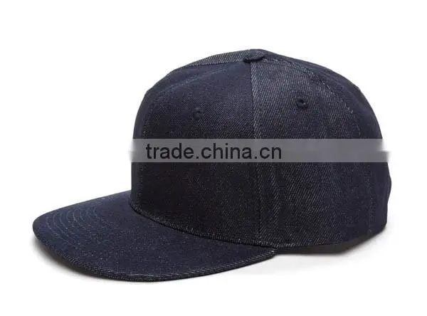 High Quality Plain Denim Snapback Hat Blank Jean Snapback Cap