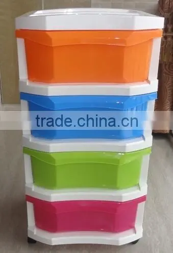 4 tier removable plastic storage drawer, plastic storage cabinet