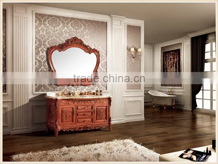 Waterproof sliding door solid wood bathroom vanity with cheap price