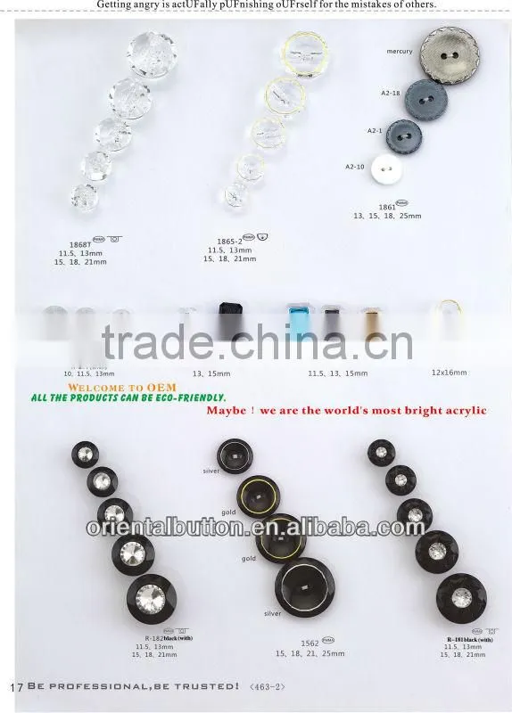 dyeable clear acrylic stone button