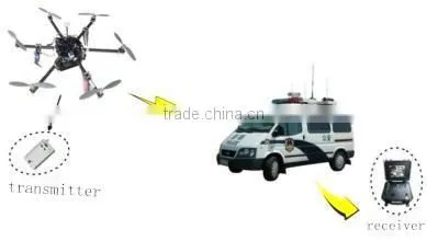 QPSK 12V 300-900MHz uav hd video audio transmitter with 128-bit AES encryption