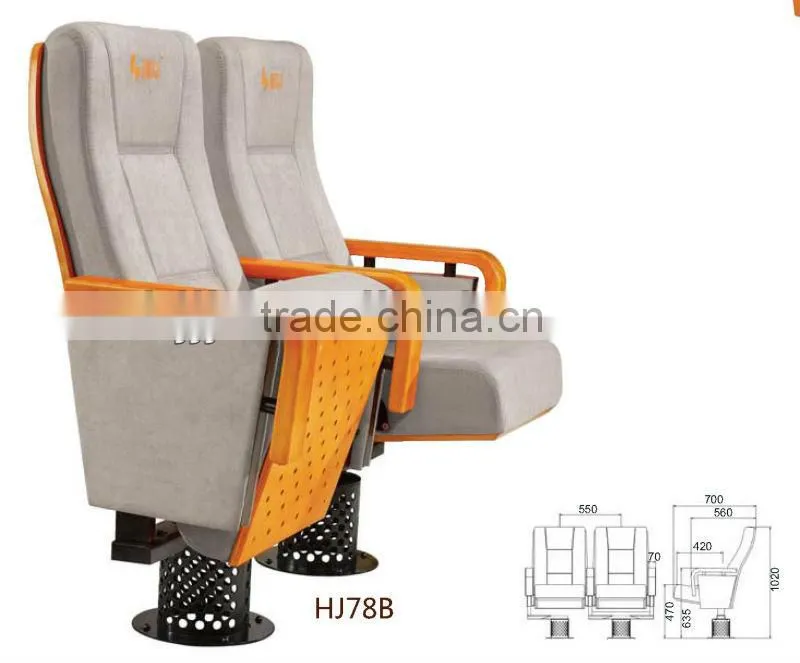 Single leg frame luxury cinema hall chair dimensions