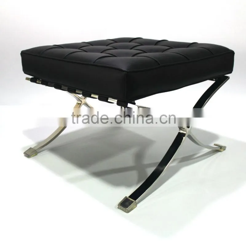 stainless steel X frame barcelona ottoman