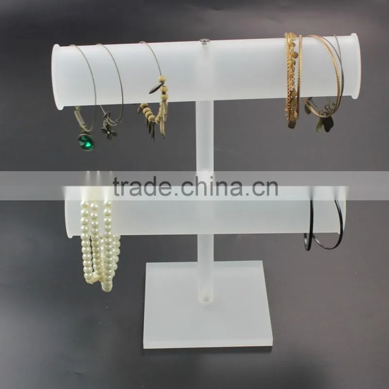 2 layer frosted acrylic bracelet display, bracelet stand wholesale