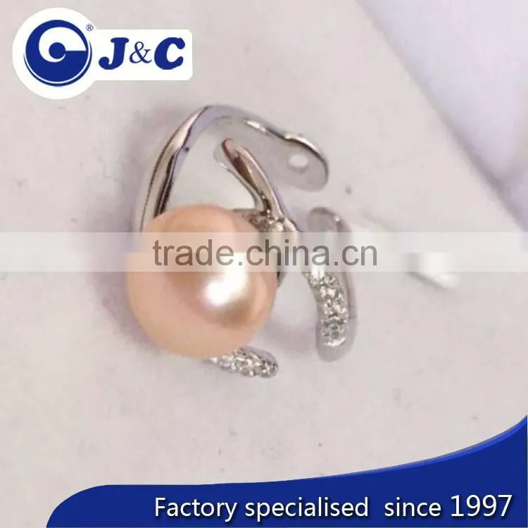 fashion real pearl finger ring,white pearl finger ring for lady