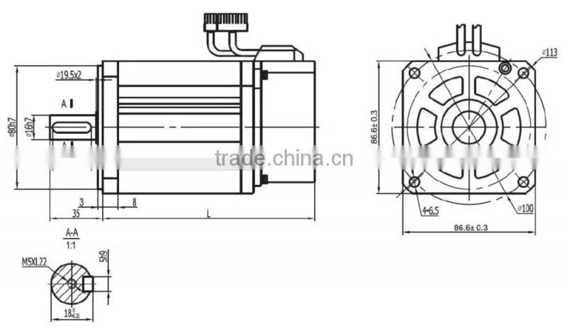 DC motor Electric motor 750-1000 W 3000 rpm 90 Series AC SERVO MOTOR