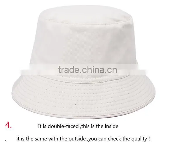 Hat Fashion 2015 Customized Cotton Plain Bucket Hat Wholesale / Custom Bucket Hat Wirh Your Logo