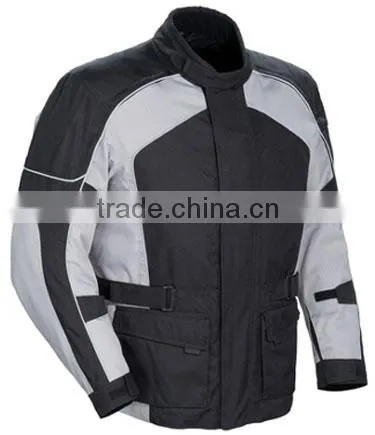 Men's Cordura Touring Motorcycle Jacket - Black with Red