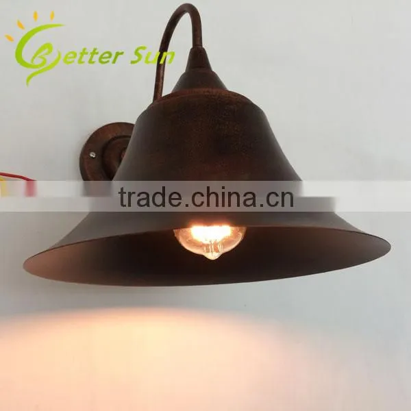 Matt Black Hat Shade Vintage Industrial Antique Wall Sconce