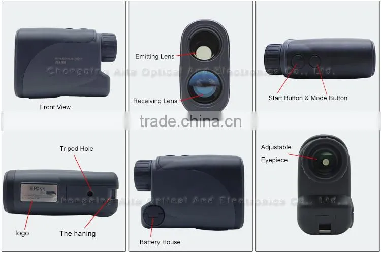 6*24 600m Rubber-Armored laser speed finder with range meter