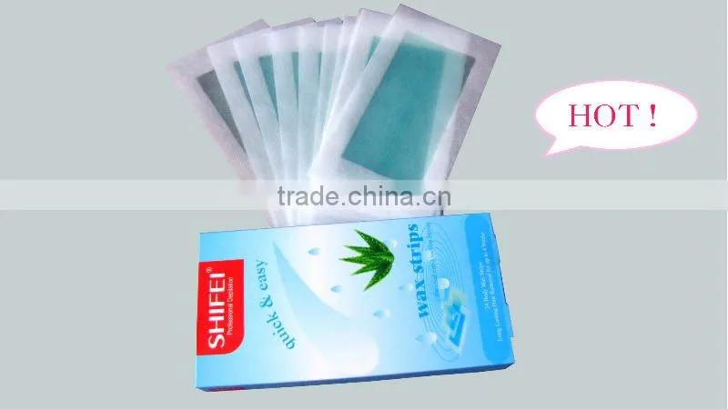 SHIFEI Blue Color Amond Oil Scent Depilatory Wax Strips