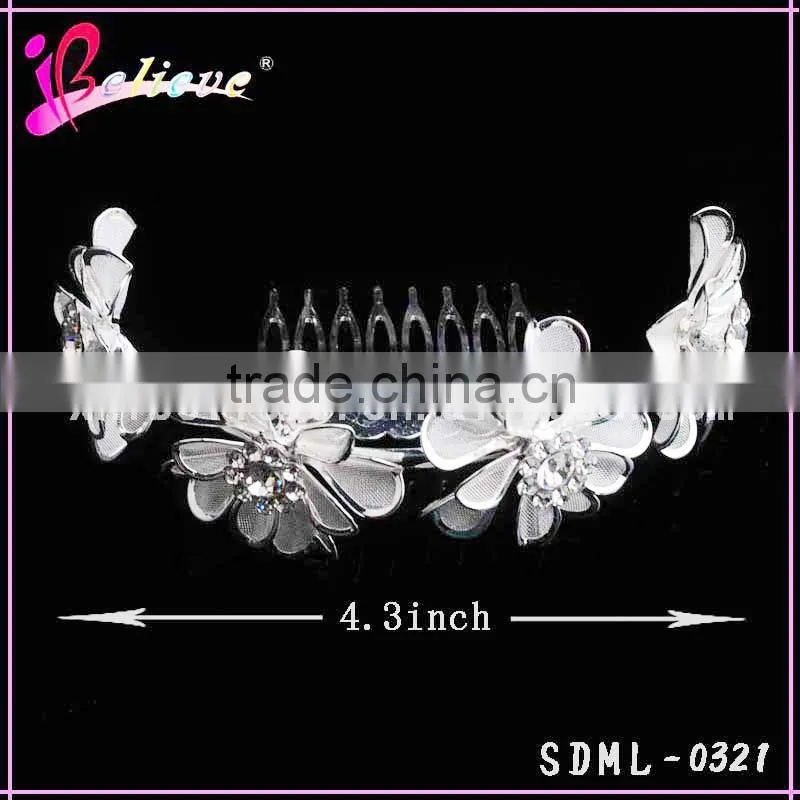 Wedding hair accessories hot selling hair jewelry flower girls hair combs