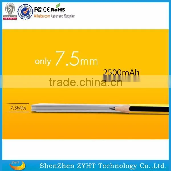 Smart product leather case ultra slim credit card power bank 2200mah