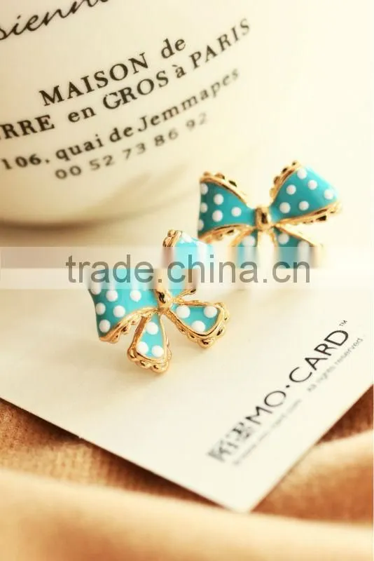 Fashion bowknot earrings pink bowknot earring bowknot stud earrings