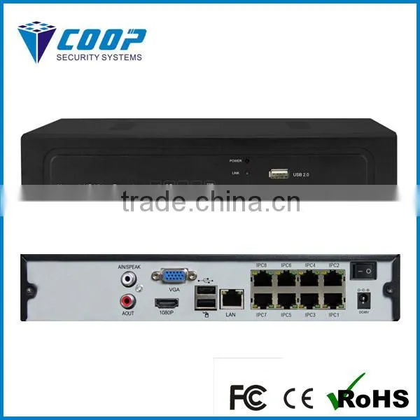 P2P Network IP gate systems video transmitter POE 8ch nvr DesKtop installation DV48
