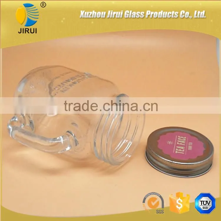 450ml glass mason jar with handle