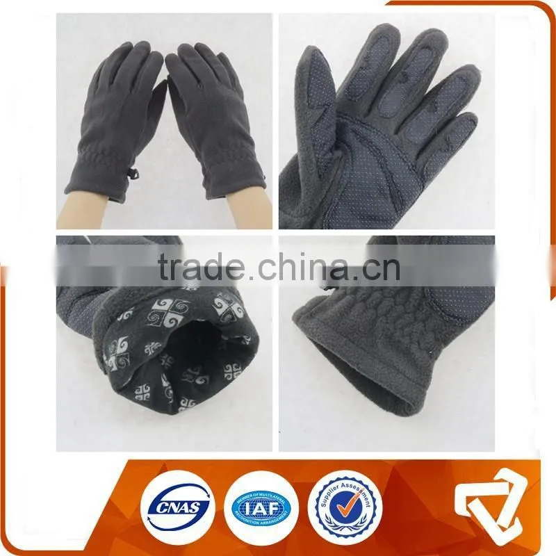 polar fleece pvc dotted anti slip professional stock glove