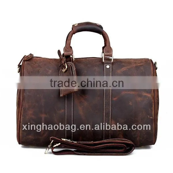 Custom printed tote leather travelling bag