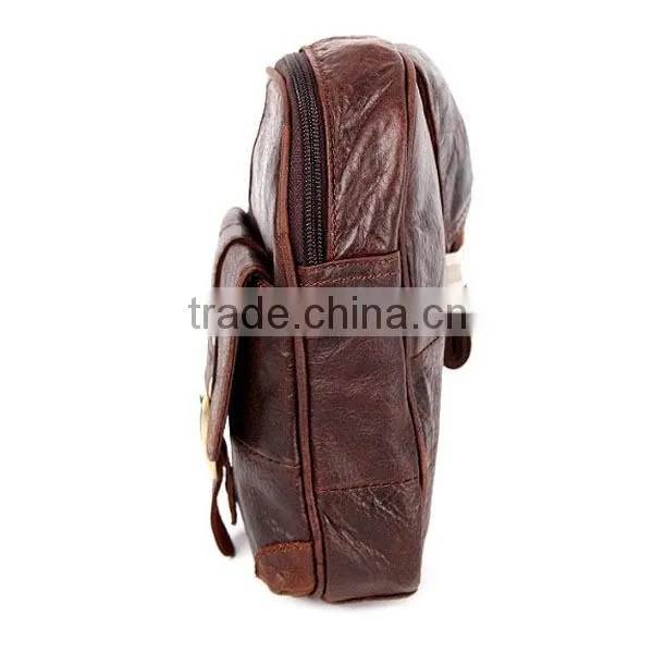 Wholesale Drop Shipping Vintage 100% Genuine Leather Cowhide Men Chest Bag Small Shoulder Cross Body Messenger Bag Bags For Men