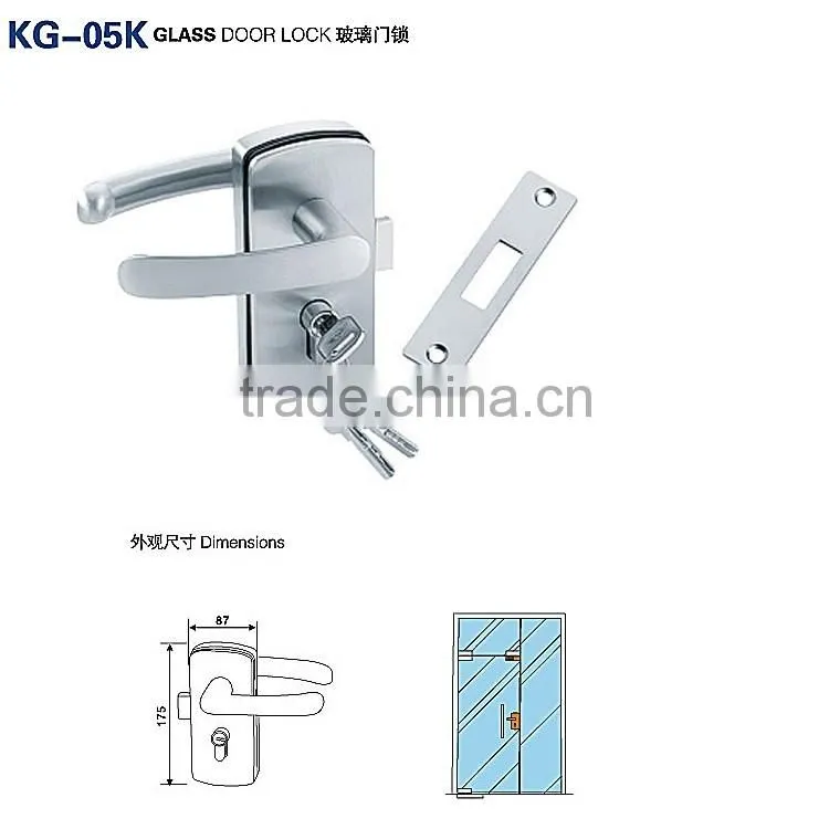 Top selling KG-05K sliding glass door key locks /frameless glass door lock