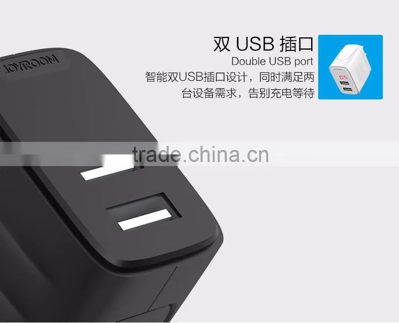 Joyroom 2.4A Digital Display Screen Double USB Ports Charger For IOS+Android Smarter Travel Charger For iPhone TB-0237