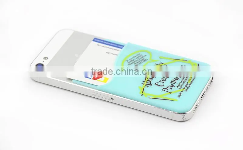 Custom made mobile phone sticky silicon card holder,business card case,business card case