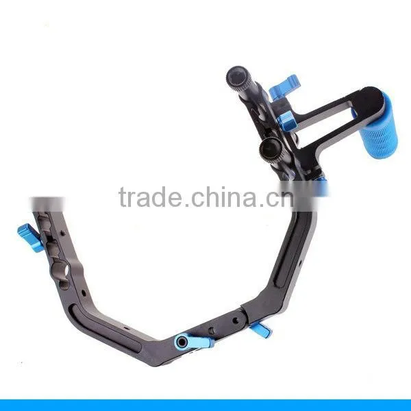 Handle DSLR Rig C Bracket Mount +Top Handle For 15mm Rail Rod Support DSLR Rig