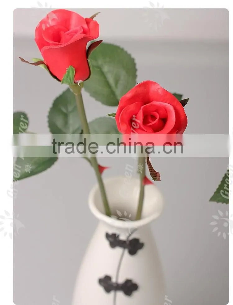 Greenflower 2016 Wholesale handscrafts Real Touch Latex PU China Artificial Flowers Rose bud for wedding decoration occation